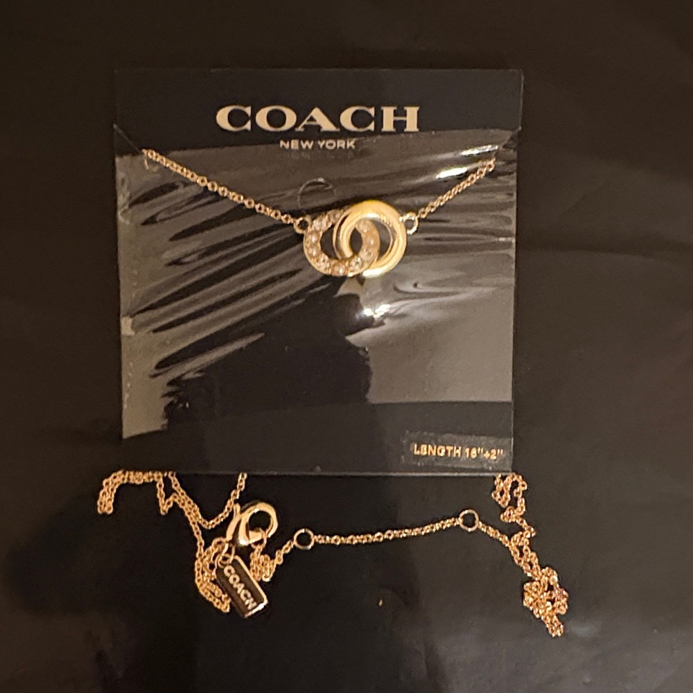 Coach Gold and Silver Pendant Necklace 16 inches long